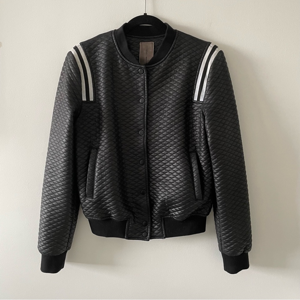 Brandy Melville Moon Collection quilted varsity bomber jacket size large pockets